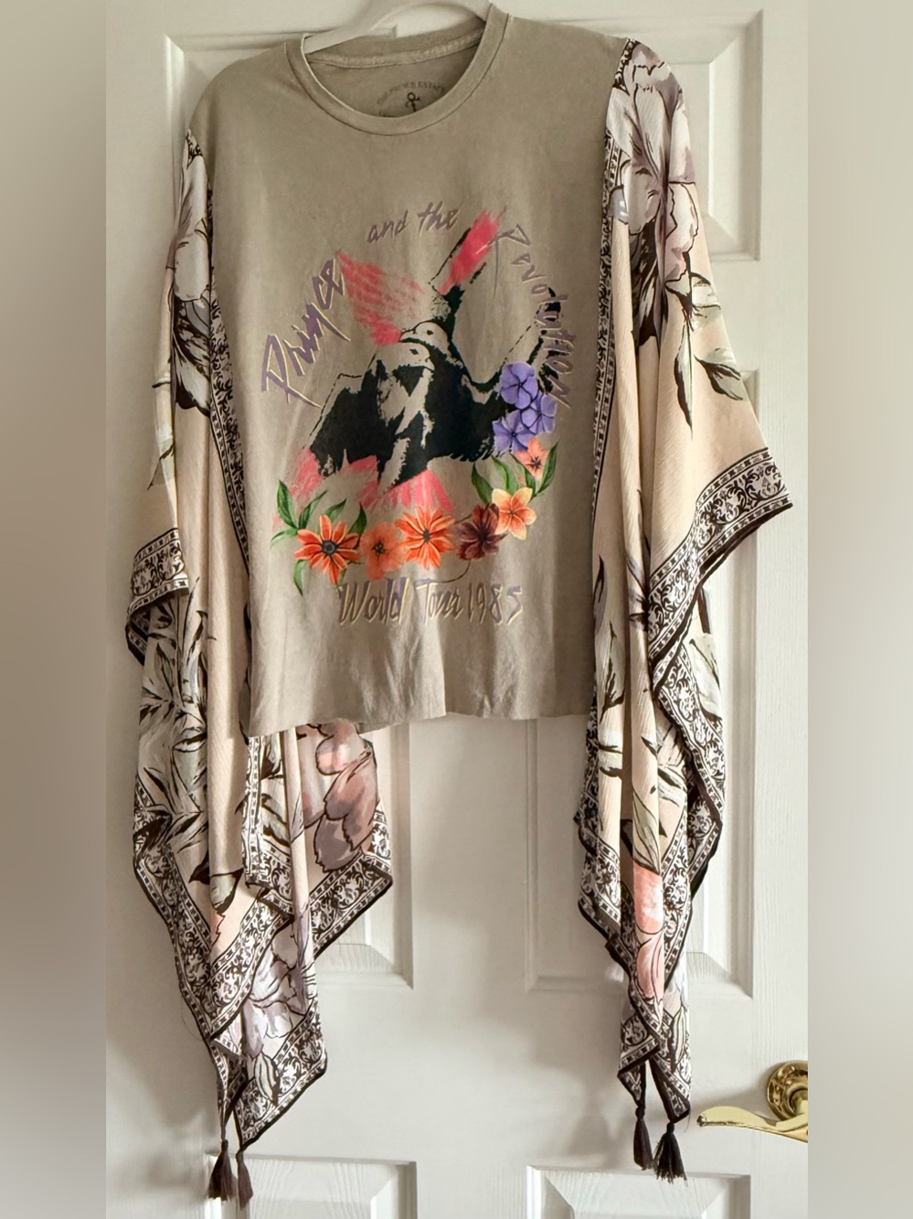 Prince and the Revolution Custom Upcycled Poncho Kimono Sleeve Top OSFM BOHO